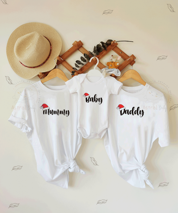 Daddy-Mummy-Baby Yeniyıl Temalı Anne&Bebek&Baba Kombin