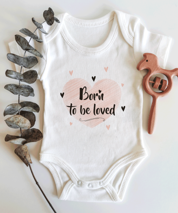 Born to be Loved Yazılı Kısa / Uzun Kol Çıtçıtlı Bebek Body