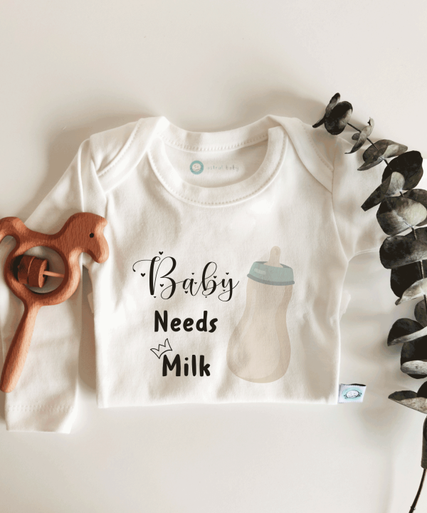 Baby Needs Milk Kısa / Uzun Kol Çıtçıtlı Bebek Body