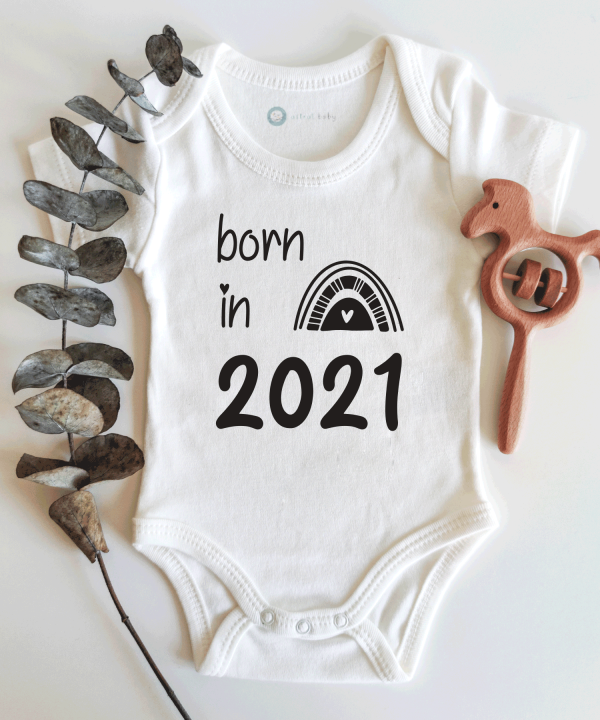 Born in 2021 Kısa / Uzun Kol Çıtçıtlı Bebek Body