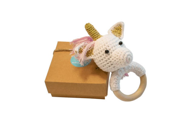 Amigurumi Unicorn Çıngıraklı Diş Kaşıyıcı