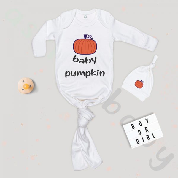 Baby Pumpkin Organik Baskılı Düğümlü Uyku Tulumu