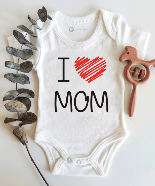I Love Mom Kısa / Uzun Kol Çıtçıtlı Bebek Body