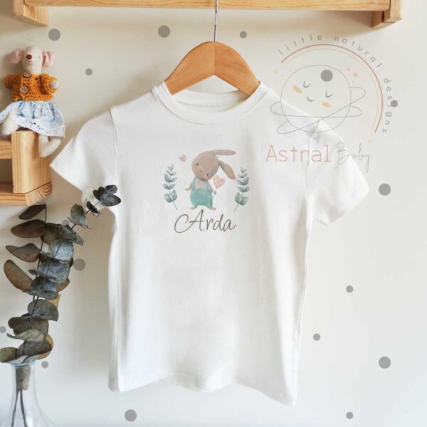 Kalpli Tavşan Erkek Bebek Temalı Çocuk T-shirt