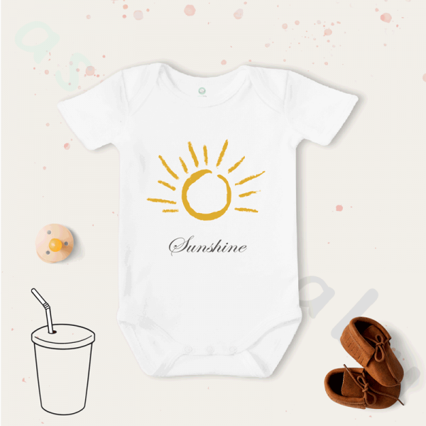Sunshine Desenli Kısa / Uzun Kol Çıtçıtlı Bebek Body