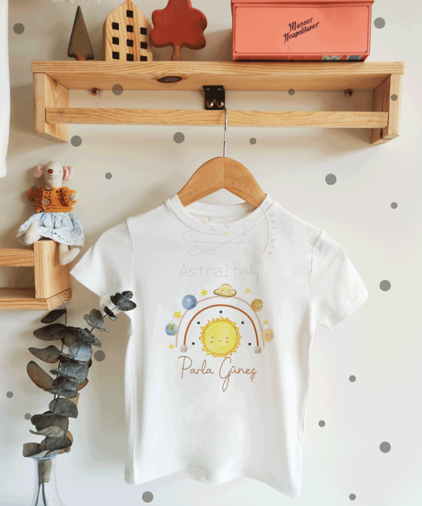 Güneş ve Gezegenler Desenli Çocuk T-shirt