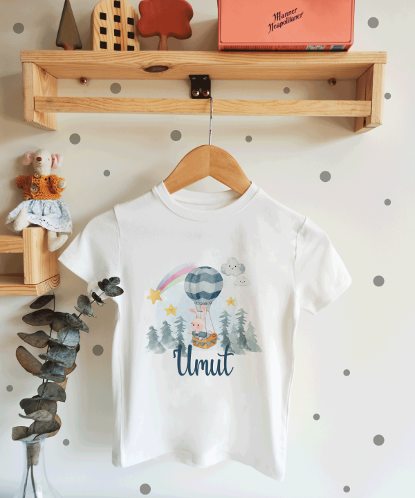 Balondaki Tavşan Desenli Çocuk T-shirt