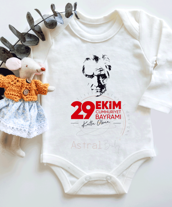 29 Ekim Cumhuriyet Bayramı Kısa / Uzun Kol Çıtçıtlı Bebek Body